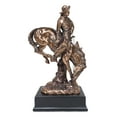 thumbnail image 4 of Ebros Large Rustic Western Rodeo Cowboy W/ Bucking Horse Statue With Black Base, 4 of 7