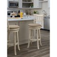 thumbnail image 3 of Swivel Wood Stool 30" with Slatted Back in Antique White Finish, 3 of 7