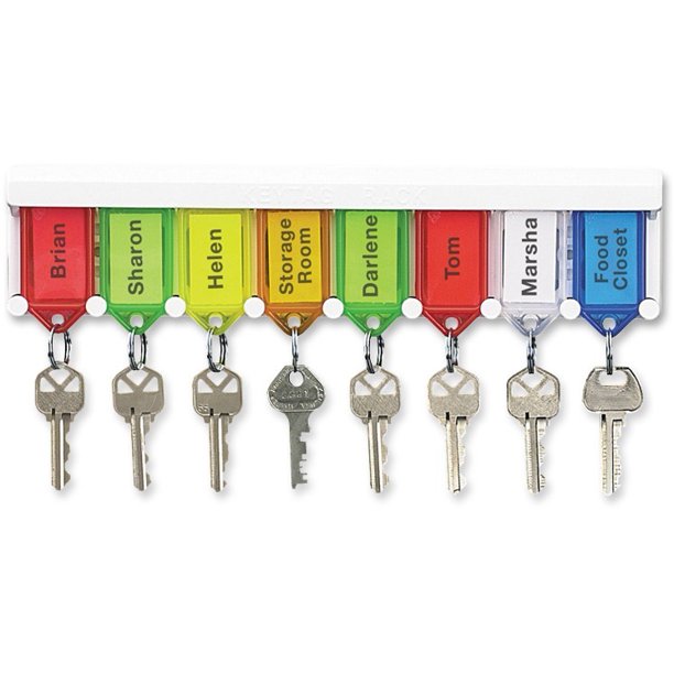 ICONEX, Lightweight Key Tag Wall Rack Set, 1 Each, White