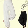 thumbnail image 4 of Fianao Women's Comfy Harem Yoga Loose Long Pants Belly Dance Boho Sports Wide Trousers, 4 of 5