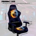 thumbnail image 5 of SCRAWLGOD Soccer Flame Print Black Print Gaming Chair Cover with Armrest Cover, Anti-Dust High Back Computer Chair Slipcover 4 PCS Breathable Rotating Chair Seat Protectors with Elastic Bottom, 5 of 7
