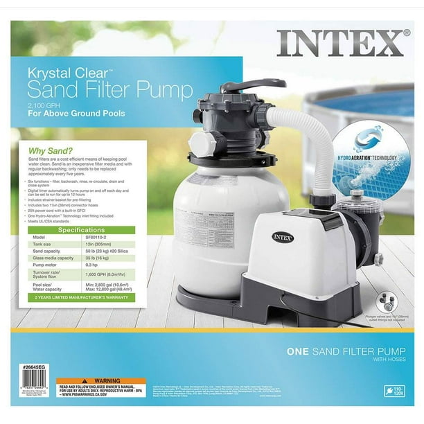 Intex 26645EG 2100 GPH Above Ground Pool Sand Filter Pump with