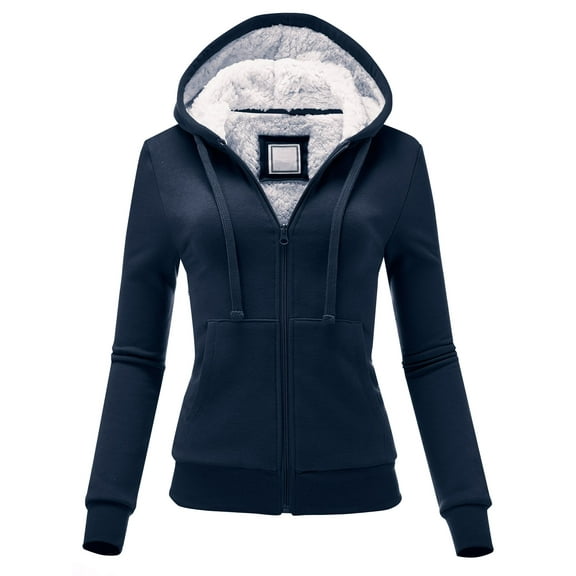 FashionMille Women Slim Fit Regular Sherpa Hooded Fleece Hoodie Jacket