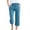 Dark Blue, variant on Christmas! Ohufall Capris For Women, Casual Solid Color Elastic Loose Pants Straight Wide Leg Trousers With Pocket, Cropped Pants