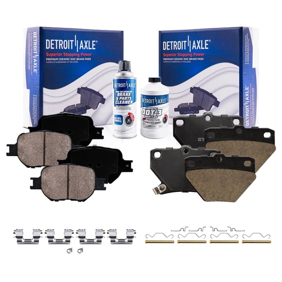 Detroit Axle - 6pc Brake Pads for 2000-2005 Toyota Celica, Front and Rear Ceramic Brake Pads w/ Hardware 2001 2002 2003 2004 Replacement