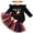 Black BOO, variant on WIBACKER Newborn Baby Girl My 1st Halloween Skirt Outfit, Infant Pumpkin Dress, Toddler Romper Tutu Skirt Headband Set