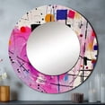 thumbnail image 1 of Designart "Cubism Unleashed Pink Expressions" Cubisme Miroir Rond Décoration Murale Mi-Siècle - Grand Miroir Rond Rose - Miroir Rond 23 Pouces x 23 Pouces Pouces, 1 of 5