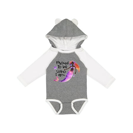 

Inktastic Black History Month Proud to be Who I Am Mermaid Gift Baby Boy or Baby Girl Long Sleeve Bodysuit