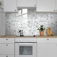 thumbnail image 5 of Peel and Stick Backsplash 10 Sheet Self Adhesive Marble Tile Sticker Stick on Backsplash for Kitchen Waterproof Backsplash Tile Peel and Stick for Kitchen Bathroom Fireplace Cabinet 4"x4", 5 of 7