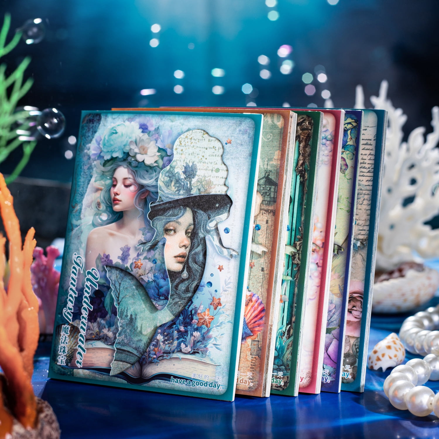 30 Sheets Enchanting Mermaid Theme Scrapbook Paper - Underwater Fantasy Series for DIY Journals and Crafts