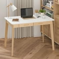 thumbnail image 6 of OXYLIFE Computer Writing Desk with 2 Drawers, Laptop Table Study Desk for Home Office,White, 6 of 7