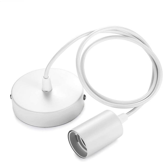 Lámpara Colgante Metal Portalámparas E27 Blanco Cable 100CM