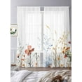 thumbnail image 2 of Colorful Flowers Sheer Curtains for Living Room Bedroom Botanical Garden Florals Herbs Plants Sheer Curtains 108 Inch Long 2 Panels Set Light Filtering Curtain Window Treatments Drapes, 2 of 6
