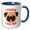 Blue/White, variant on 3drose, Cute Pug Saying I Puggin Love You, 15oz Two-tone Blue Mug