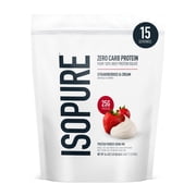 Isopure Zero Carb 100% Whey Protein Isolate Powder, Strawberries & Cream, 25g Protein, About 15 Servings