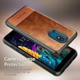 thumbnail image 3 of Nagebee Case for LG Solo LTE, LG K40/Xpression Plus 2/Harmony 3 with Tempered Glass Screen Protector [Full Coverage] Premium Cowhide Leather Hybrid Defender Shockproof Durable Phone Cover, 3 of 8