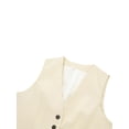 thumbnail image 4 of Musuos Women Vintage Blazer Waistcoat Casual V Neck Solid Color Buttons Vest Trendy Sleeveless Jacket, 4 of 9