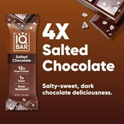 IQBAR Salted Chocolate Protein Bars - Vegan Energy Bars - High Fiber Vegan Snacks - 4 Count Box
