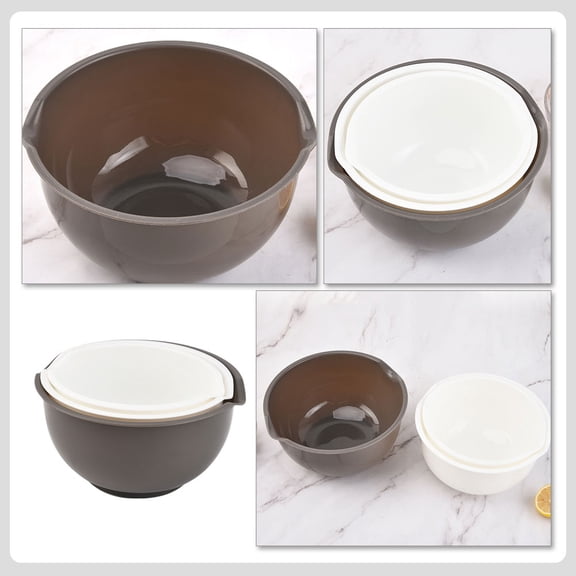 WRITWAA Set of 3 Large Round Plastic Bowls Perfect for Outdoor Dining and Everyday Use