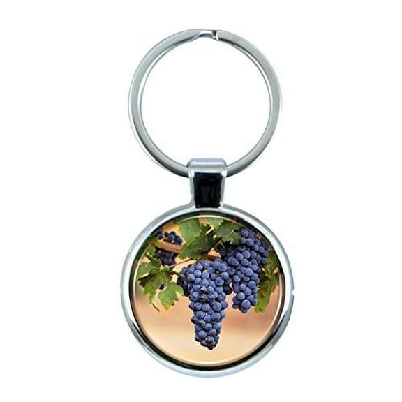 Napa Valley California Keychain with Epoxy Dome and Metal Keyring