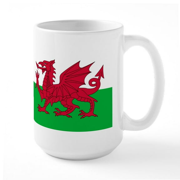CafePress - Welsh Flag Of Wales Large Mug - 15 oz Ceramic Large White Novelty Mug