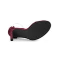 thumbnail image 5 of BLISSFUL STEP Women's Clear Ankle Strap Stiletto Heel Sandals Burgundy 10, 5 of 6