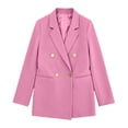 thumbnail image 3 of Kukoosong Women's Double Breasted Blazer, Casual Work Office Jacket with Gold Buttons and Lapel Collar for Business, Women's Classic Suit Jacket, 3 of 5