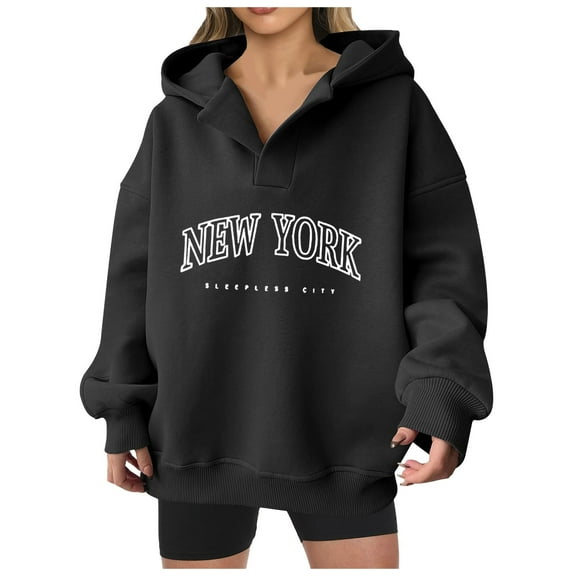 XINXIAOO Women's Sweatshirts Hoodies Long Sleeve Pullover Hoodies for Women Oversized Sweatshirt for Women Black Womens Sweatshirt Womens Fall Clothes Womens Clothes Trendy