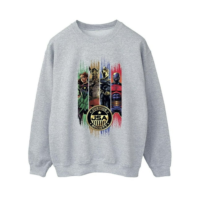 DC Comics Chandail en Molleton Noir Adam JSA Badge Doré pour Femmes