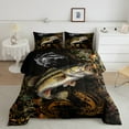 thumbnail image 2 of Manfei Pike Fish 2pcs Bedding Comforter Set,Abstract Gradient Twin Comforter Sets,Black Orange Bedding Set,Lightweight Animal Room Decoration,Reversible, 2 of 8
