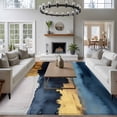 thumbnail image 3 of 8'x10' Area Rugs, Navy Blue Yellow Indoor Outdoor Area Rug for Living Room Bedroom, Color Block Abstract Vintage Modern Washable Bathroom Rugs Kitchen Floor Carpet Mats Home Decor Aesthetic, 3 of 8