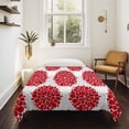 thumbnail image 4 of Red Dahlia Large Tapestry for Bedroom Wall Hanging Tapestry,Vintage Country Grey Abstract Flowers Floral Ceiling Backdrop Tapestries Poster Blanket Wall Decor for Teens Room Living Room 86" x 104", 4 of 8