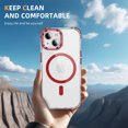thumbnail image 2 of for iPhone 15 Plus Case Compatible with MagSafe, Military Grade Shockproof Heavy Duty Protective Adjustable Kickstand Ultra Clear Magnetic Phone Case for iPhone 15 Plus, Red, 2 of 8