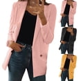 thumbnail image 5 of Lovskoo 2024 Blazers for Women Business Casual Solid Color Cardigan Mid Length Suit Coat Suit Coat Pink, 5 of 5