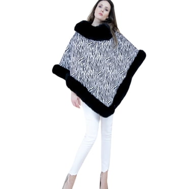 Women's Poncho Sweater Shawl - V-Neck Knitted Pullover Cape With Fringes, Red, One Size