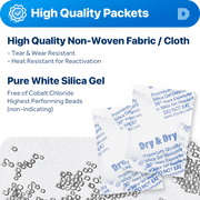 20 Gram [30 Packs] Dry & Dry Premium Silica Gel Packets Desiccant Dehumidifiers - Rechargeable Fabric