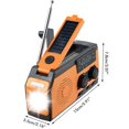 thumbnail image 2 of Emergency Solar Power Radio Hand Crank Radio Dynamo Generator 5000mAh Phone Charger Bank Flashlight AM/FM/WB NOAA Weather Radio, 2 of 5