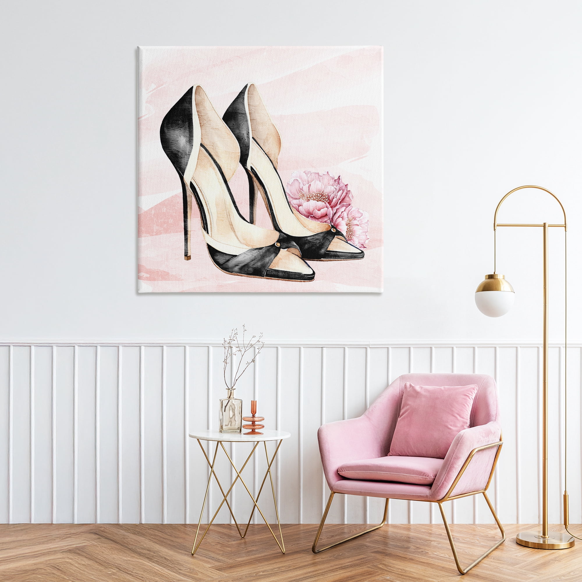 Stupell Industries Blush Glam Time Shoes Canvas Wall Art, design by Kim Allen