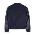 thumbnail image 2 of X RAY JEANS Boy's Wool Varsity Bomber Jacket With Grainy PU Sleevees, Navy/Navy, M, 2 of 10