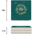 thumbnail image 3 of FMSHPON Merry Christmas Set of 4 Coaster for Drinks, Absorbent Ceramic Stone Coasters Cup Mat with Cork Base for Home Kitchen Room Coffee Table Bar Decor, 3 of 4