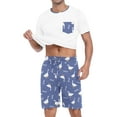 thumbnail image 3 of GIRUNS Men's Pajama Sets 2 piece Sets Crew Neck Shorts Sleeve and Shorts with Pocket Pjs Sleepwear Set Blue Duck M, 3 of 8