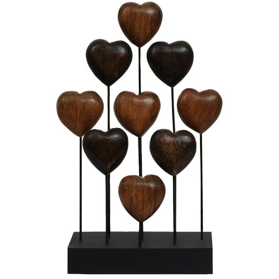 Decozen Wooden HEART Sculpture – Gifts for Mom or Dad on Mother’s Day, Father’s Day, or Birthday – Acacia Wood Sculpture for Home, Office, Living Room, or Mantle Décor