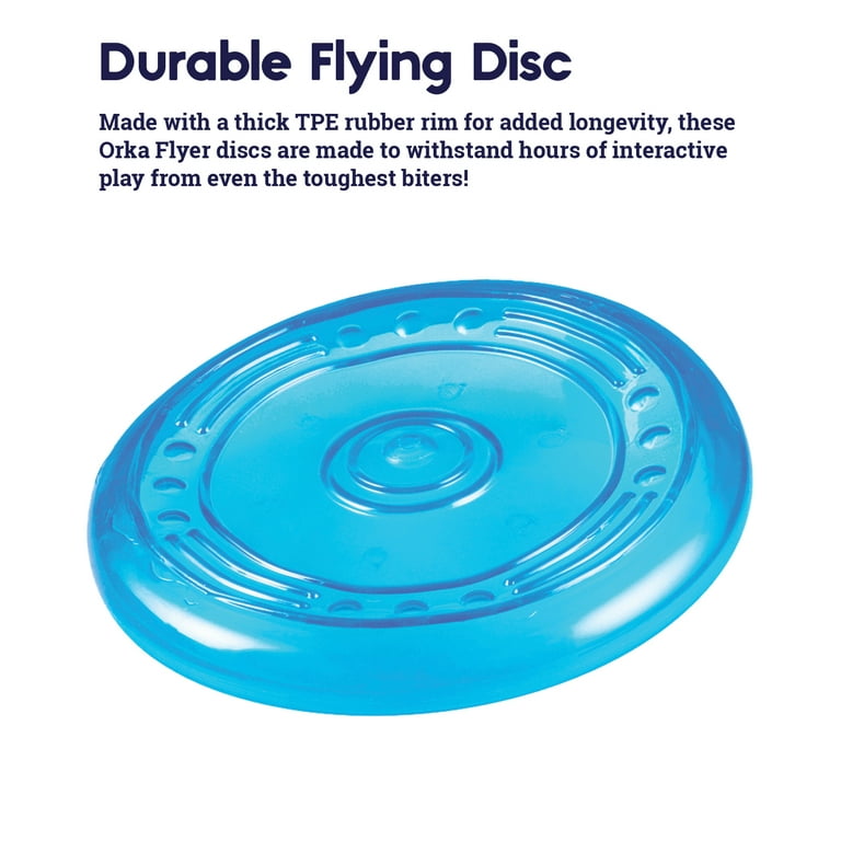 Rubber Flying Disc Dog Fetch Toy, Blue photo 2
