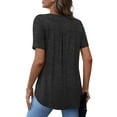 thumbnail image 4 of a.Jesdani Women's Summer Short Sleeve Pleated Blouse Loose Flowy Tunic Top for Leggings, 4 of 8