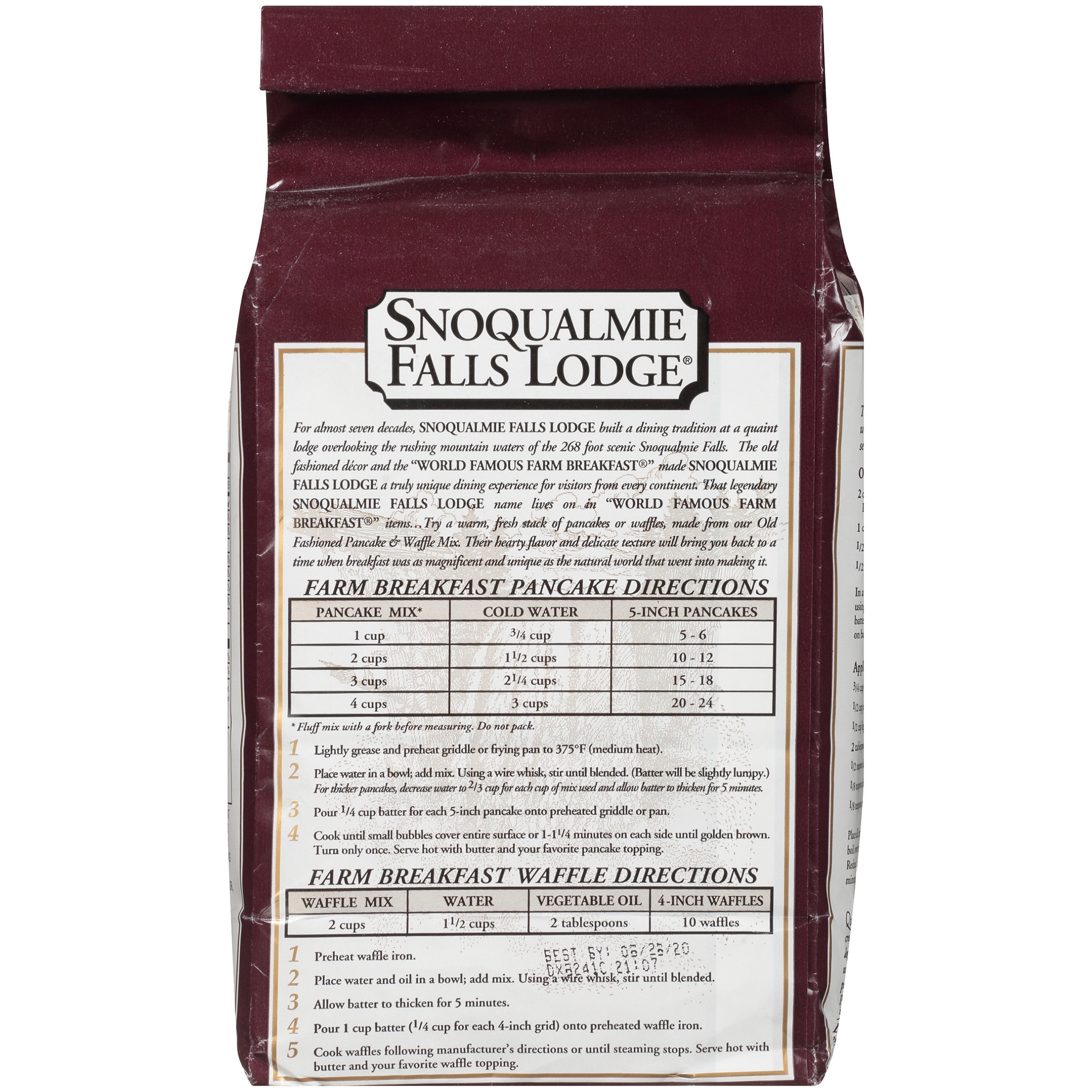 Snoqualmie Falls Lodge® Old Fashioned Pancake & Waffle Mix 5 lb. Bag