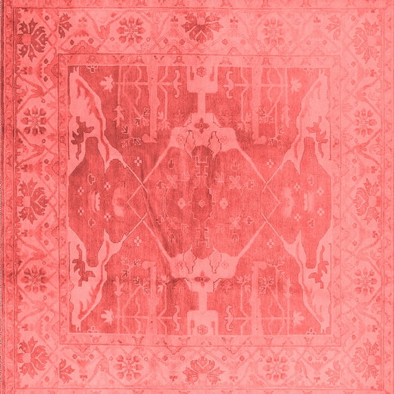 Ahgly Company Indoor Square Oriental Red Traditional Area Rugs, 7' Square