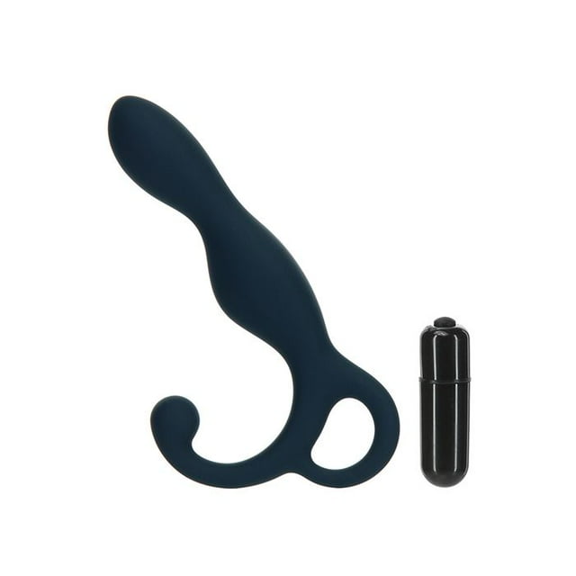 LUX Active LX1 Vibrating Silicone Anal Sex Toy with Bullet, Navy