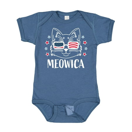 

Inktastic 4th of July Meowica Cat in Flag Sunglasses Gift Baby Boy or Baby Girl Bodysuit