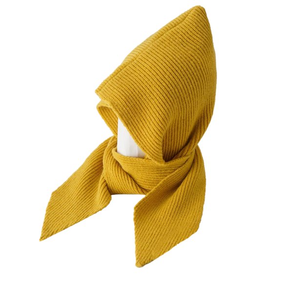Women Cap Color Crochet Hooded Scarf Hat for Skiing Hiking Lady Windproof Shawl Hat with Ear Flap