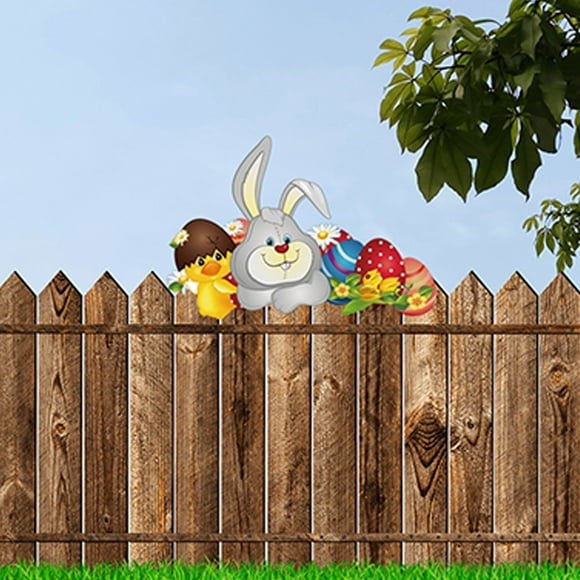 Qixi Easter Wooden Hanging Sign Wooden Wall Stickers Bunny Eggs Outdoor Fence Decoration Indoor Scene Off Promotions!